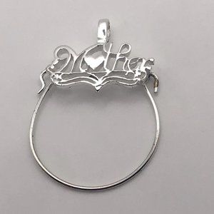 Vtg Sterling Silver Charm Holder Mother Pendant